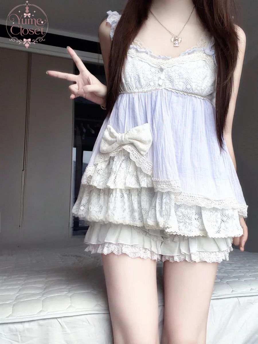Lace Trim Cami - طقم نسائي من قطعتين بتصميم كوكيت