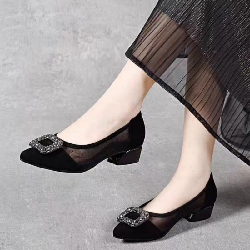 Women'S Fashion Shoes - أحذية نسائية أنيقة بكعب مربع ومقدمة