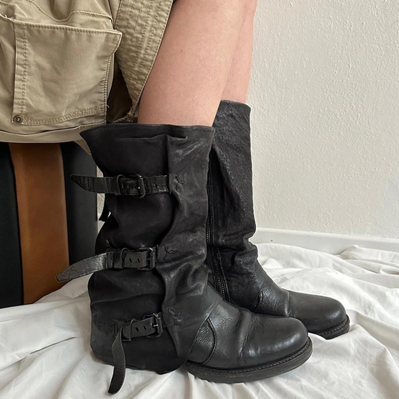 Women'S Fashion Knee High Boots - أحذية نسائية كلاسيكية فاخرة من الجلد