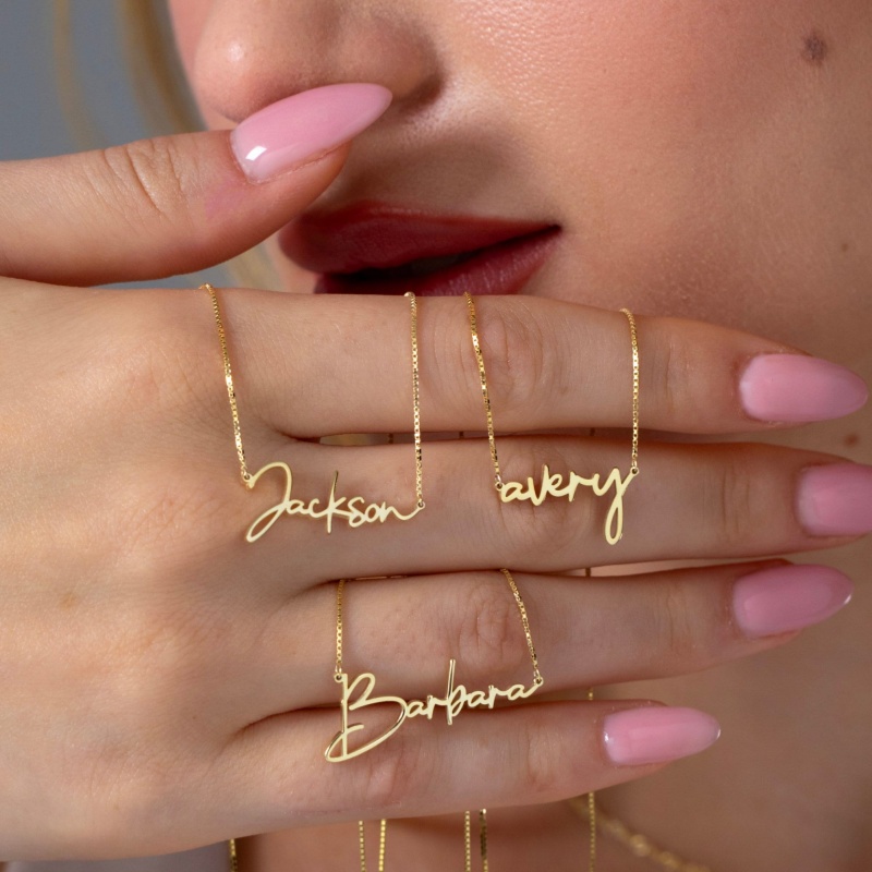 قلادة اسم مخصصة بخط اليد، قلاد - مراجعة Women'S Fashion Jewellery وسعره