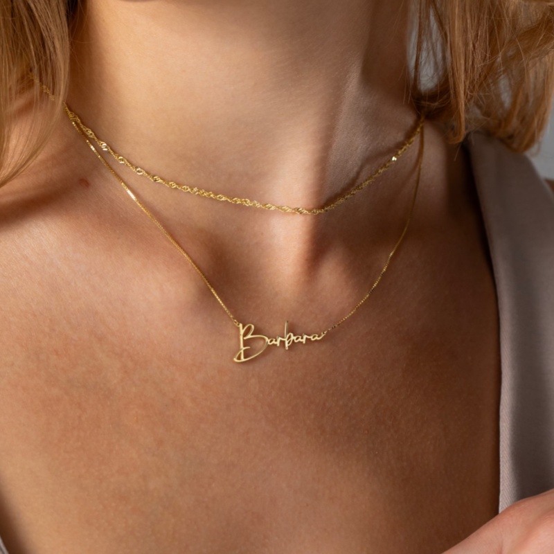 قلادة اسم مخصصة بخط اليد، قلاد - مراجعة Women'S Fashion Jewellery وسعره