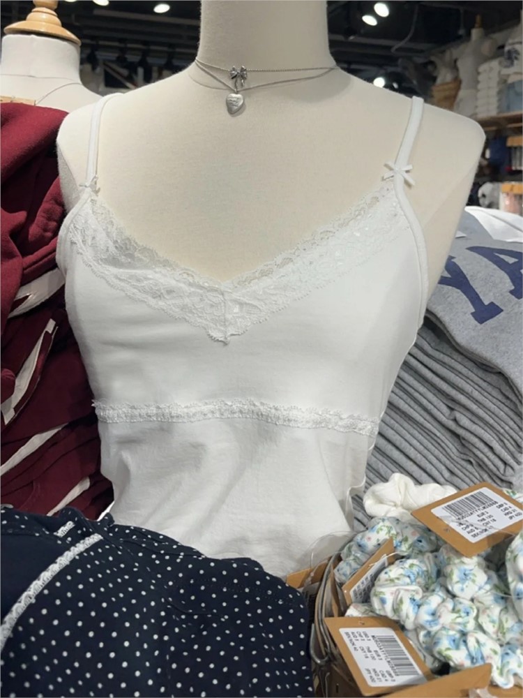 الأبيض القوس الدانتيل تقليم سل - مراجعة Lace Trim Cami وسعره