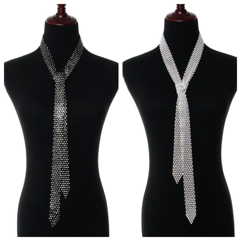 ربطة عنق فاخرة مرصعة بالأحجار  - مراجعة Women Fashion Necktie وسعره